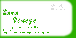 mara vincze business card